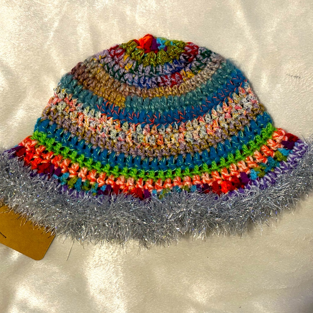 Handmade crochet scrappy bucket hat